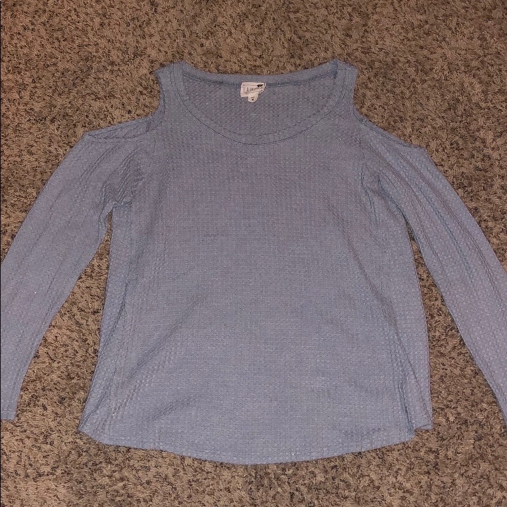 Grey cold shoulder pacsun sweater